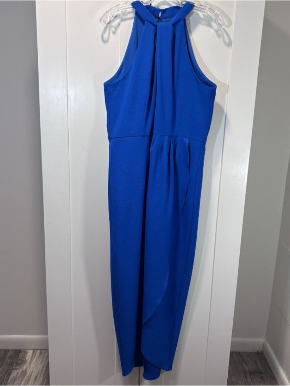 Julia Jordan Long Gown Floor Length Blue Halter Dress Women’s Size 12 Bridesmaid